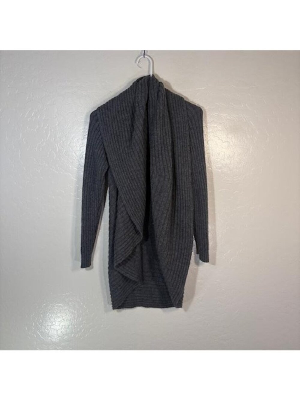 Alpaca Connection Cardigan Sweater Womens Medium Gray Alpaca Wool Open Knit